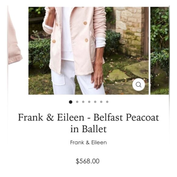 Frank & Eileen Belfast Peacoat Lightweight Jacket in Ballet Pink Size Small - Picture 15 of 15